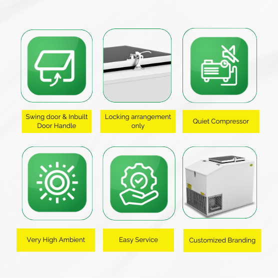 Glycol glass top deep freezer